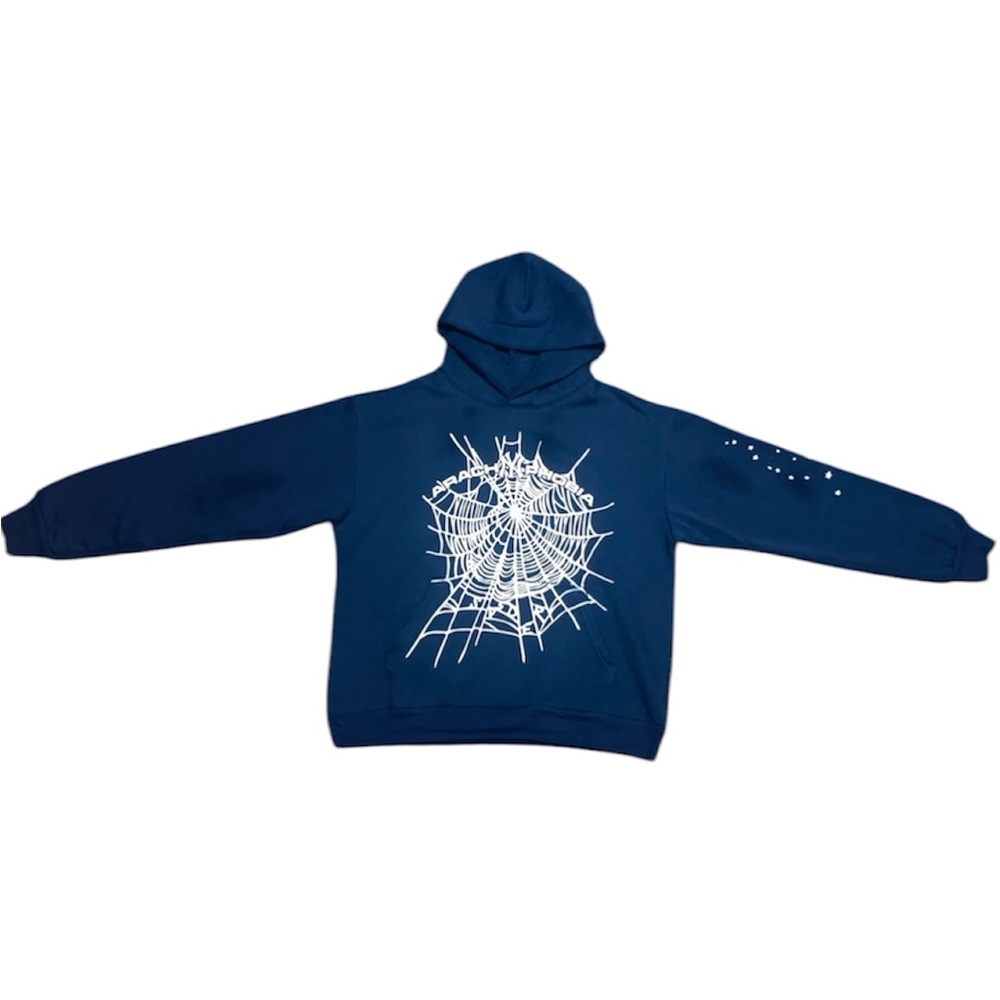 Navy Blue NY Arachnophobia Sp5der Hoodie